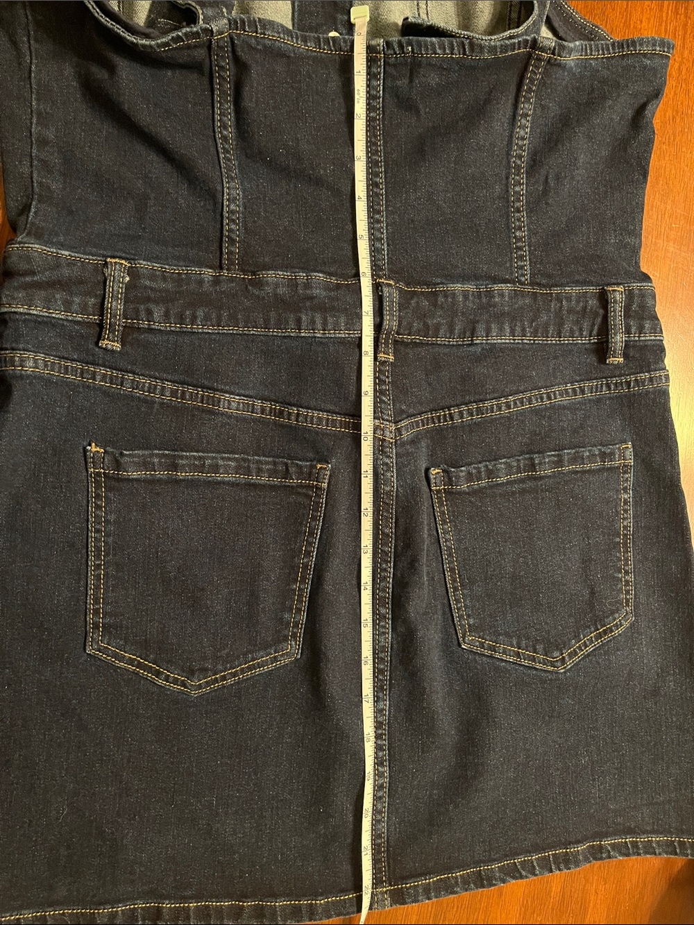 Shyanne Denim Dress blue western overall style denim and diamonds - Picture 5 of 6